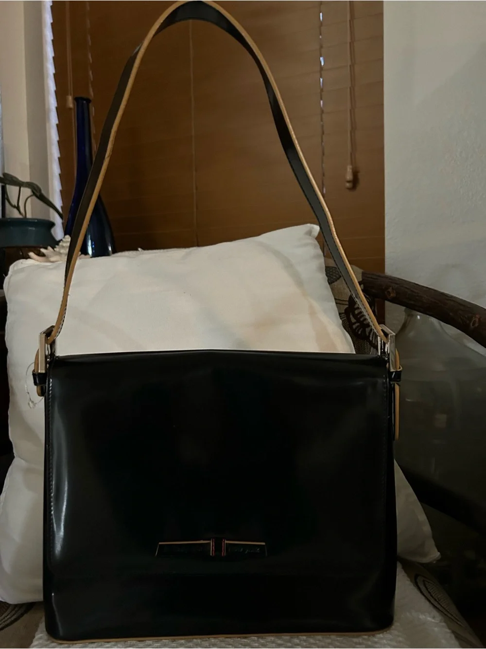 kate spade Black Shoulder Bag with Tan Strap